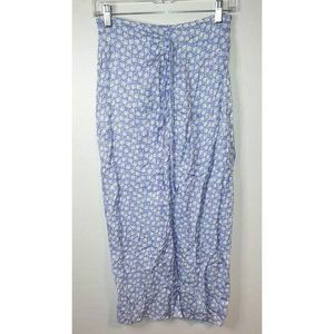 Zara Floral Maxi Skirt with Slit up the front Side Zip Small